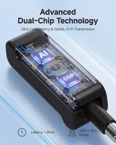 Vista 4 de Ikarao Micrófono inalámbrico con receptor de doble canal y estuche de almacenamiento autolimpiante UV, 2 micrófonos dinámicos de mano, batería de 20