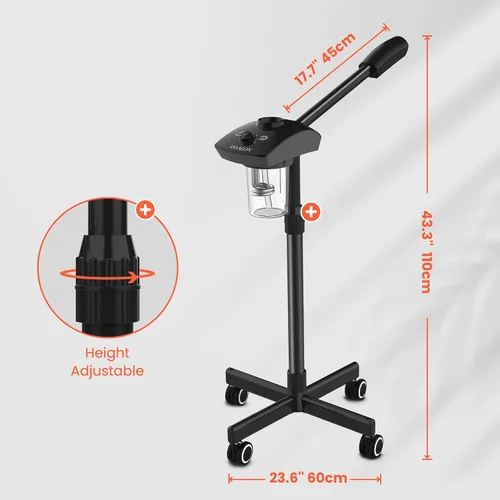 Vista 2 de TASALON Vaporizador facial iónico, vaporizador facial de ozono caliente para cara, vaporizador esteticista para salón de belleza y spa, vaporizador