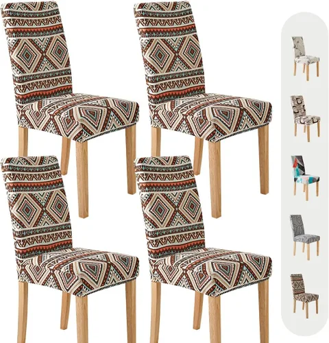 Vista 13 de Secgo - Juego de 2 fundas para sillas de comedor, funda elástica para sillas de comedor, fundas lavables de elastano para sillas de cocina Parsons