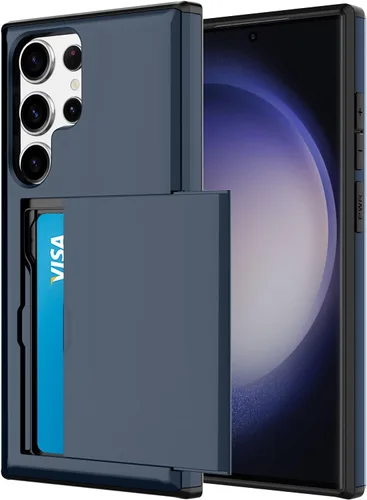 Vista 131 de Funda tipo cartera para Samsung Galaxy S22 con ranura para 2 tarjetas de crédito Funda a prueba de golpes Hybrid Heavy Duty Protection Armor Funda