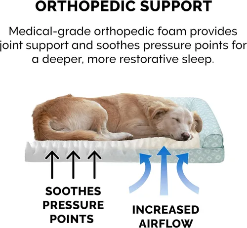 Vista 6 de Furhaven Acogedora cama ortopédica para perros medianos y pequeños con cojines extraíbles y funda lavable, para perros de hasta 35 libras - Sofá