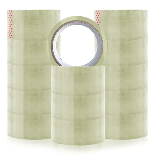 Vista 10 de 3 rollos de cinta de embalaje transparente, 1.8 pulgadas de ancho x 55 yardas por rollo para cinta de embalaje resistente para cajas de mudanza