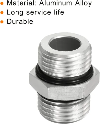 Vista 4 de PATIKIL G1/2 x G1/2 accesorios de adaptador de tubería de rosca macho, accesorio de tubería hexagonal para tanques de agua, tono plateado