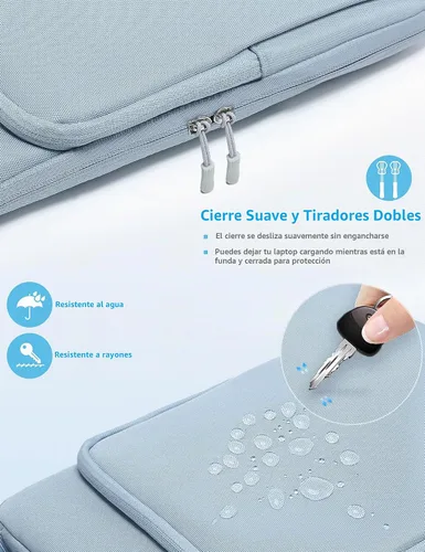 Vista 6 de HYZUO Funda para laptop de 14-15 pulgadas para MacBook Air 15 M5 Azul pálido