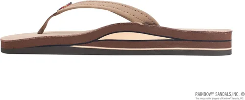Vista 2 de Rainbow Sandals Sandalias de cuero con doble capa y correa estrecha para mujer
