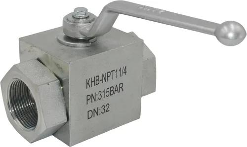 Vista 3 de Válvula hidráulica de alta presión KHB 1-1/4'' NPT, de cierre de 2 vías, válvula de bola hidráulica 4650 PSI