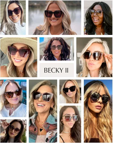 Vista 3 de DIFF Gafas de sol Becky II de diseño de ojo de gato para mujer 100 UVAUVB Negro humo oscuro