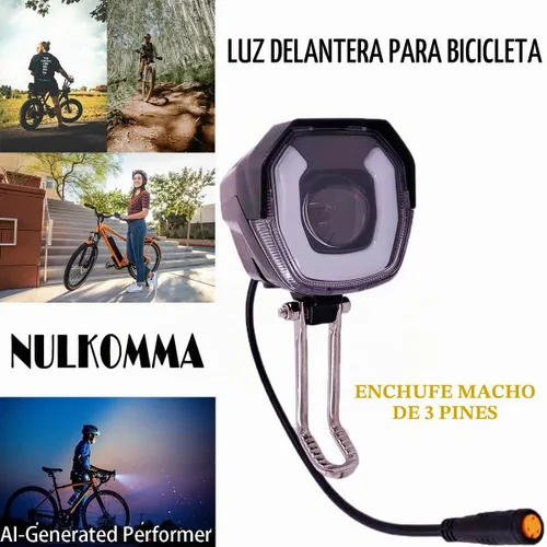 Vista 4 de Faro eléctrico para bicicleta de noche, conector macho de 3 pines, luz delantera LED, 24 V, 36 V, 48 V, 52 V, impermeable, ultra brillante, luz