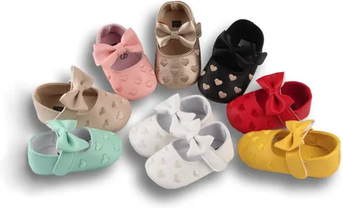 Vista 4 de DEBAIJIA Zapatos de princesa para bebé diseño de flores de primavera y lazo diseño de lunares corona encaje suela suave antideslizante de cuero a