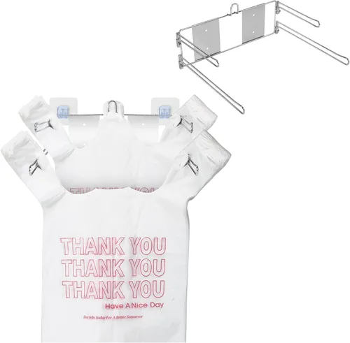 Vista 9 de YeeBeny Estante para bolsas de camisetas - Soporte para bolsas de plástico colgante