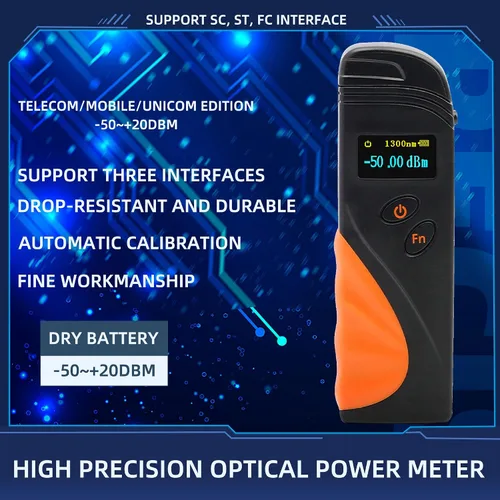 Vista 2 de FTTH Mini Clamshell Probador de cables de fibra Medidor de potencia óptica KTM50 Rango de medición de potencia -50 ~ + 20 dBm