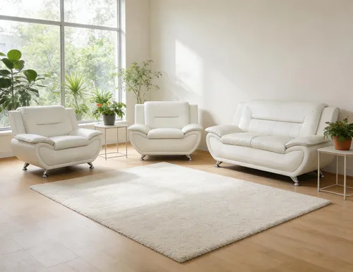 Vista 9 de Sofá modular de cuero, juego de muebles de sala de estar, 3 piezas, moderno, para sala de estar, apartamento, oficina, dormitorio, color blanco