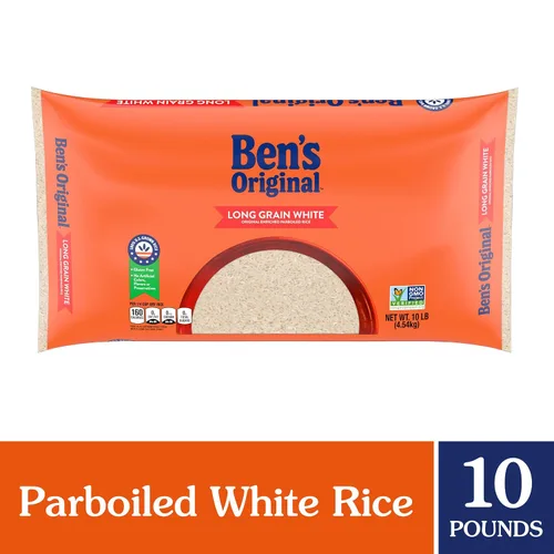 Vista 3 de BEN'S ORIGINAL - Arroz blanco enriquecido de grano largo, arroz hervido, bolsa de 10 libras (paquete de 3)
