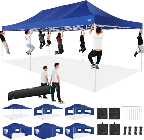 Vista 50 de COBIZI Tienda de campaña desplegable de 6.6 x 6.6 pies, toldo resistente, fácil de instalar, impermeable, para exteriores, fiestas, playa, jardín