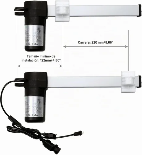 Vista 5 de Motor de actuador lineal Emomo 3MTR 3MR122-220T reclinable eléctrico
