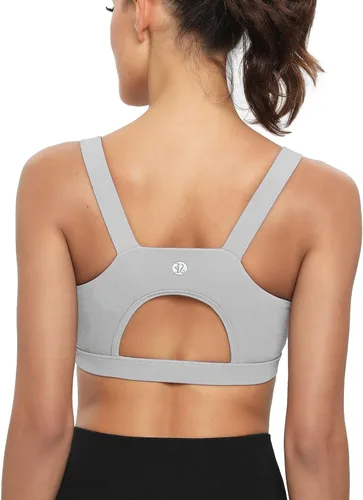 Vista 4 de RUNNING GIRL - Brasier deportivo de alto impacto para mujer, brasier de espalda cruzada, brasier de entrenamiento, brasier de yoga de línea larga