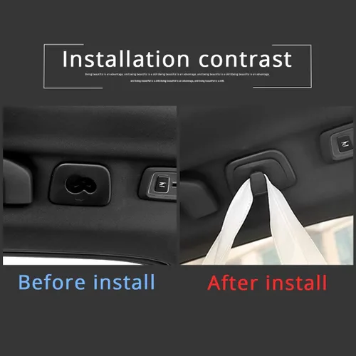 Vista 2 de Ganchos de techo interiores de plástico ABS Percha de ropa Gancho para Volvo V90 S90 XC40 XC60 XC90 2015-2020 (negro)