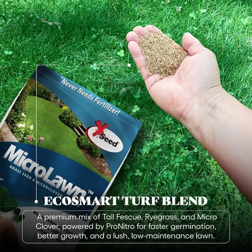 Vista 3 de X-Seed Microlawn - Mezcla de semillas de césped y microtrébol: césped denso autoalimentable, sol y sombra, elimina las malas hierbas, alto tráfico