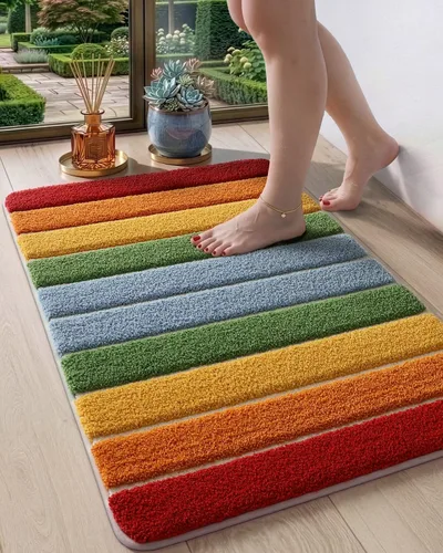 Vista 21 de DEXI Alfombras de baño de 30 x 17 pulgadas, lavables a máquina, antideslizantes, de microfibra suave, absorbente, de secado rápido, para suelo