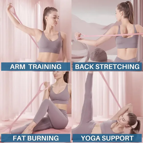 Vista 3 de LEZER Figura 8 Banda de resistencia, cuerda elástica de fitness, entrenamiento Execrise para brazo, espalda, pecho y hombro, yoga, pilates