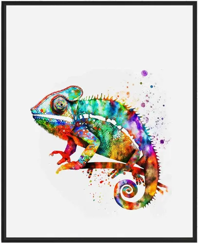 Vista 41 de WIldlife - Póster impreso de pez pescador, impresiones abstractas de animales de acuarela, obras de arte de naturaleza para sala de estar