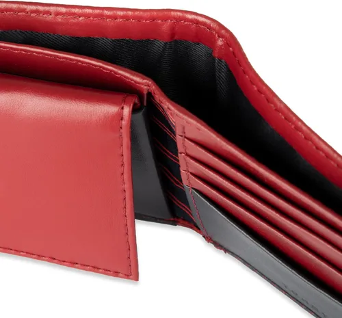 Vista 4 de Tommy Hilfiger Cartera Passcase para hombre con ventana de identificación removible Rojo/Azul marino