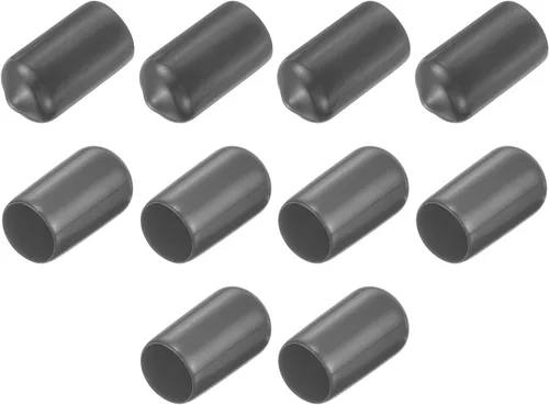 Vista 147 de uxcell 10 tapas de goma para extremos de 0.591 in de identificación, tapa de extremo redondo, protectores de rosca de tornillo, color negro