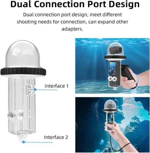 Vista 4 de Funda de buceo de 131 pies compatible con DJI Osmo Pocket 3, funda impermeable protectora subacuática para buceo con accesorios para cámara Osmo