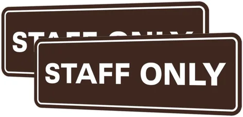 Vista 115 de All Quality Letrero estándar para pared o puerta Fácil instalación Señales de trabajo de oficina Seguridad mejorada – Negro – Pequeño