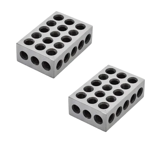 Vista 6 de 1 par de 1-2-3 bloques emparejados par con 23 agujeros de precisión Machinist Fresado 0.0002 in apto para fresadora plantilla