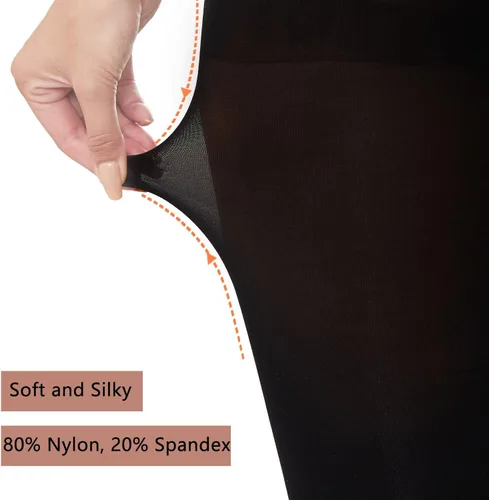 Vista 3 de Medias negras semiopacas para mujer, mallas transparentes de invierno de microfibra 40D para control superior