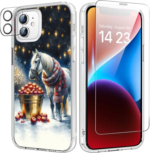 Vista 10 de bicol - Funda para iPhone 11 Pro Max con protector de pantalla y protector de lente de cámara - Diseños florales de moda para mujeres y niñas