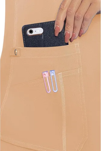 Vista 3 de Med Couture Touch - Camisa médica con cuello en V para mujer Sorbete de albaricoque