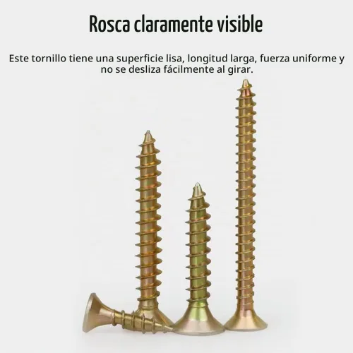 Vista 2 de Kit surtido de tornillos para madera de cabeza plana M3.5 M4 M5, 260 piezas, tornillos de madera autorroscantes de cabeza plana avellanados