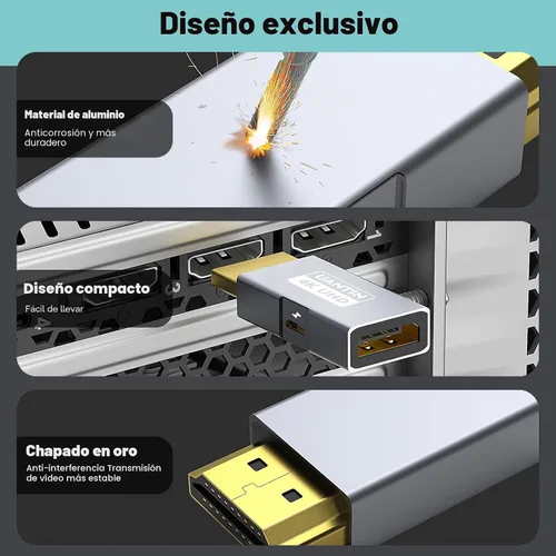 Vista 5 de UANTIN Adaptador HDMI a DisplayPort, 4K @60Hz Uni-Direccional solamente - 1