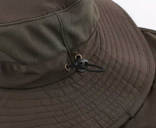 Vista 6 de Home Prefer Sombrero de sol UPF50+ de malla para exteriores, de ala ancha, con solapa para el cuello, sombrero de pesca para hombres y mujeres Verde