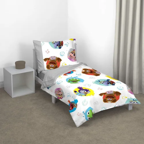 Vista 22 de Disney Cars Piston Cup Circuit - Juego de cama infantil de 4 piezas color azul, rojo y amarillo, Lightning McQueen y Mater, edredón, sábana bajera