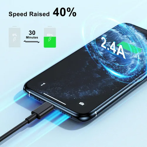 Vista 4 de Cargador de iPhone de 3 pies, cable de carga USB A a Lightning, cable Lightning original de 3 pies a USB, cable de carga de iPhone de 3 pies