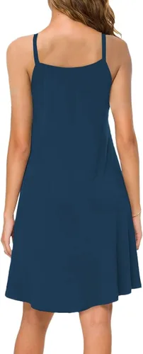 Vista 2 de ETCYY Summer Dresses 2023 Casual Knee Length Sexy Sleeveless V Neck Beach Sundresses Short Dress with Pockets