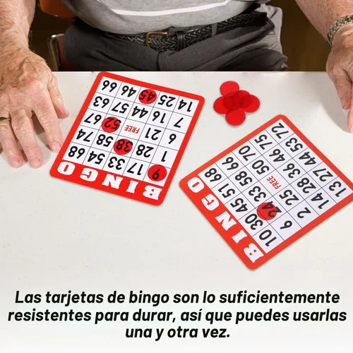 Vista 4 de GSE - Juego de cartas de bingo con números de fácil lectura, juego de 100 hojas de bingo reutilizables Reusable Paper Multi-Color Game Cards for