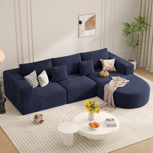 Vista 23 de Sofá cama modular, sofás de nube convertibles para sala de estar, 2 tumbonas de pana sin hueso, sofá cama de gran tamaño para dormitorio,