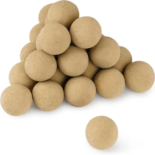 Vista 8 de Stanbroil Paquete de 12 bolas de cerámica, bolas mixtas de 4 tamaños para chimenea, accesorio moderno para chimenea interior o exterior, hogueras
