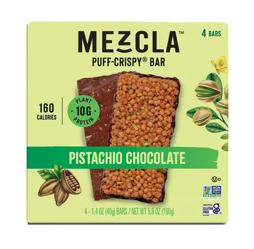 Vista 13 de Barras de proteína crujientes Mezcla, barras de proteína veganas y sin gluten, 10g de proteína, alternativa a los bocados de arroz crujientes