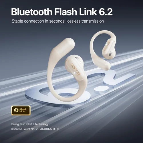 Vista 9 de Sanag Auriculares inalámbricos Bluetooth 5.3 con micrófono ENC, los mejores auriculares ligeros de conducción de aire, sonido estéreo de alta