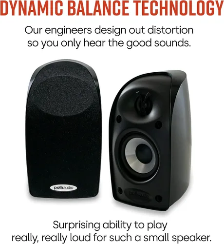 Vista 5 de Polk Audio Blackstone TL1 - Altavoz satelital (individual, negro) Tecnología PowerPort, acabado brillante Sonido compacto Empareja
