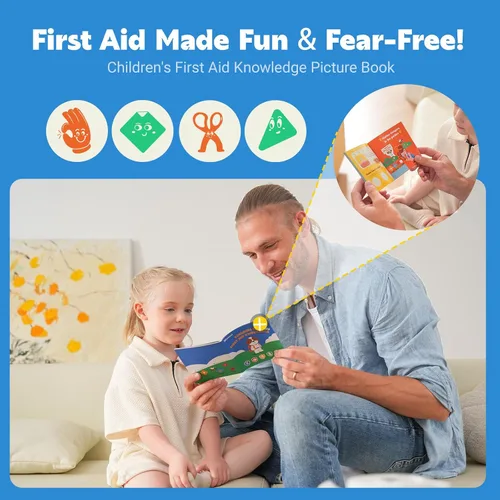 Vista 6 de Stbernard Pequeño kit de primeros auxilios para niños y adultos, kit médico con termómetro digital para el hogar, viajes, senderismo, mochila, 6.3 x