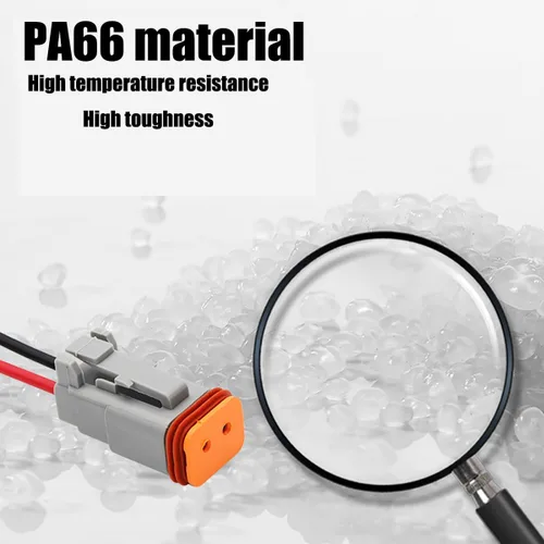 Vista 3 de Conector de cable eléctrico de 2 pines, 7.9 pulgadas, 16 AWG, macho hembra, impermeable, enchufe de desconexión rápida para automóvil, camión