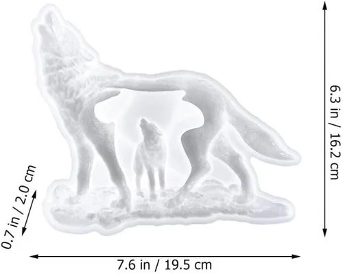 Vista 2 de Molde de forma de lobo molde de artesanía de silicona epoxi decoración animal herramienta flexible DIY