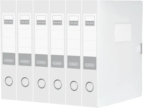 Vista 13 de HUA JIE Cajas de almacenamiento A4 de plástico con tapa, organizador de carpetas de archivos, caja de archivos para oficina, papel tamaño carta