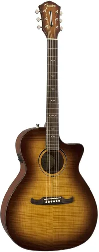 Vista 4 de Fender FA-345CE Auditorium Cutaway Guitarra acústica, con 2 años de garantía, ráfaga de té de 3